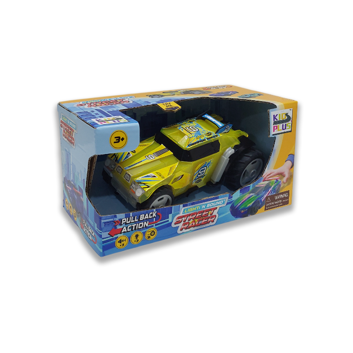 1:24 Light & Sound Pull Back Champion Racer ( Yellow Version )