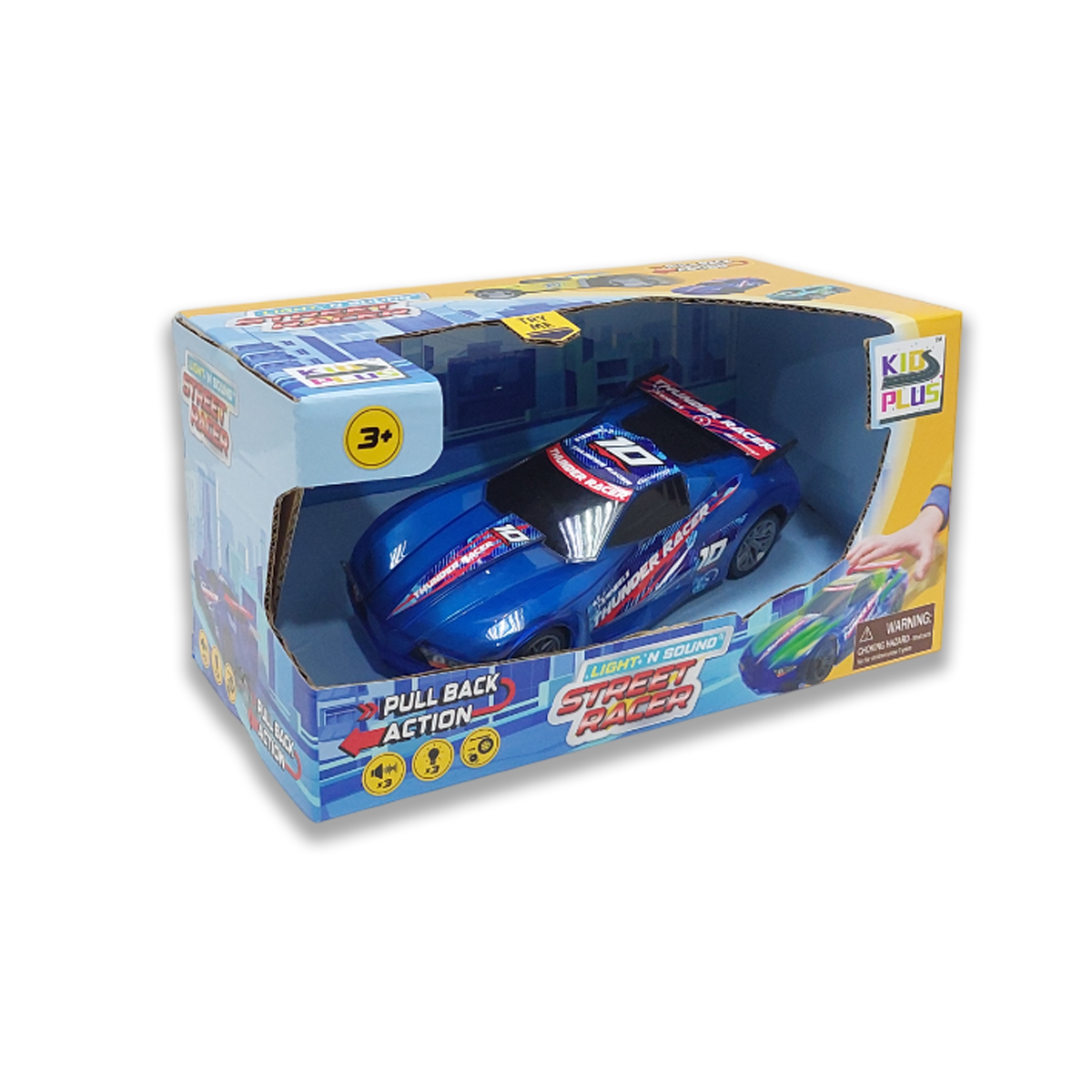 1:24 Light & Sound Pull Back Thunder Racer( Blue Version )