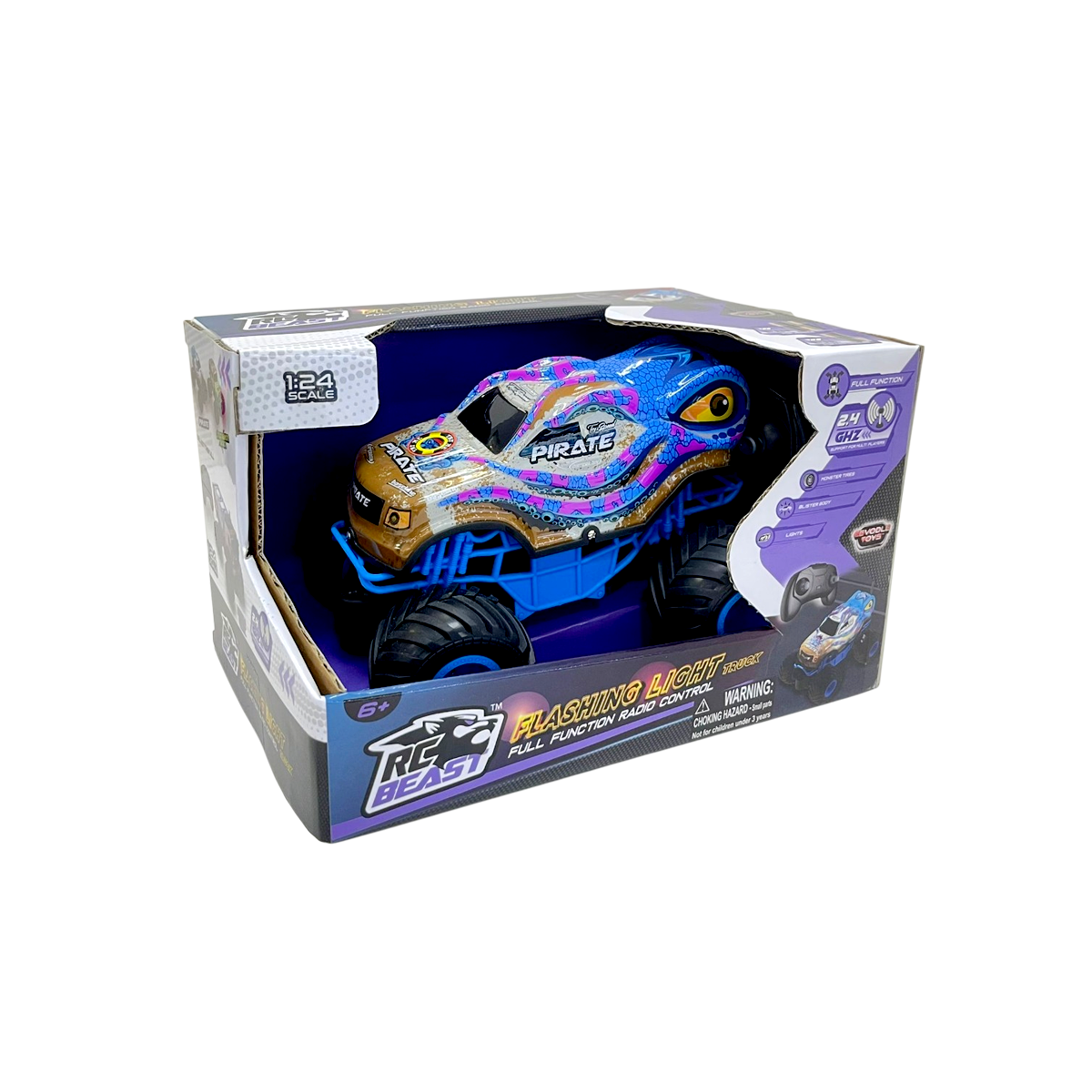 1:24 RC Flashing Light Pirate Truck