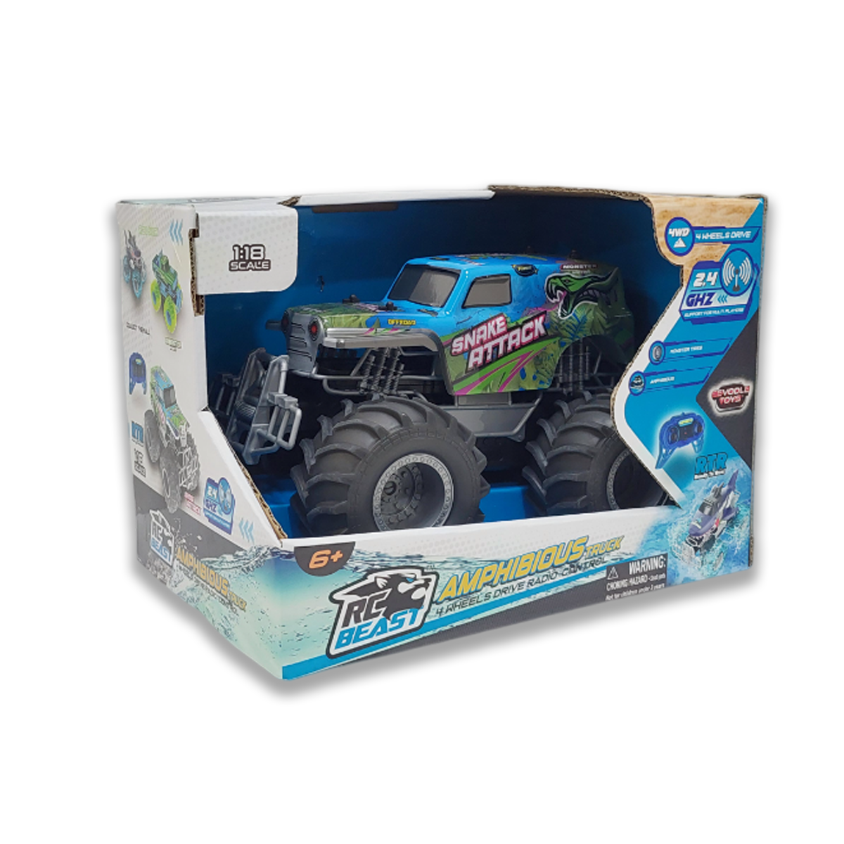 1:18 RC 4WD Amphibious Snake Attack Truck